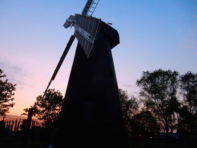 Brixton Windmill at dusk