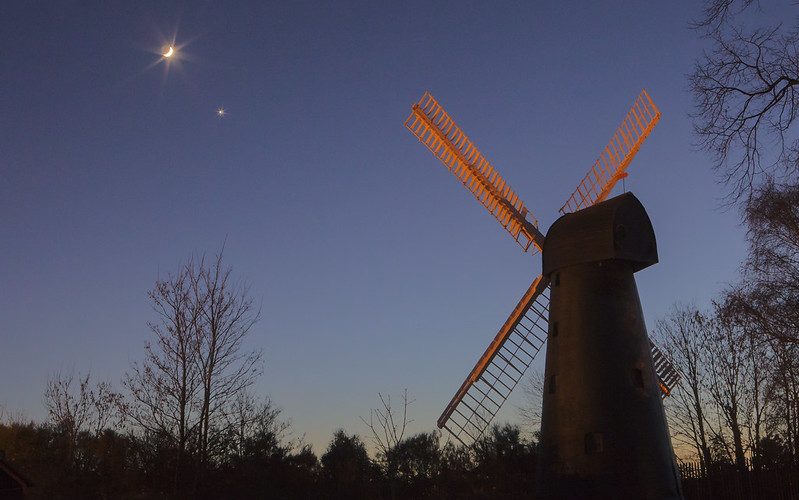 Brixton Windmill at dusk