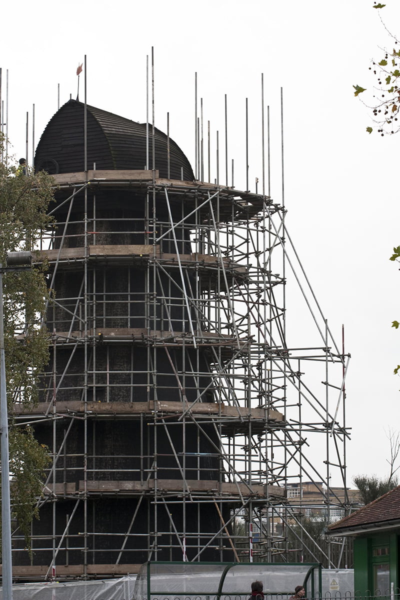 windmill in scaffolding