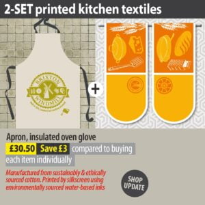 Brixton Windmill oven gloves and apron