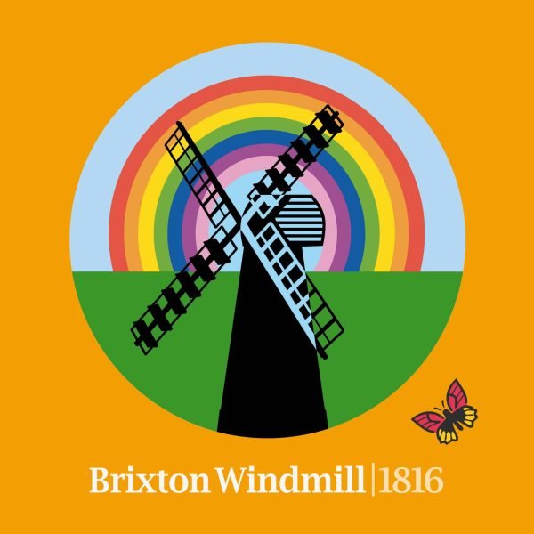 Brixton Windmill child apron - rainbow design
