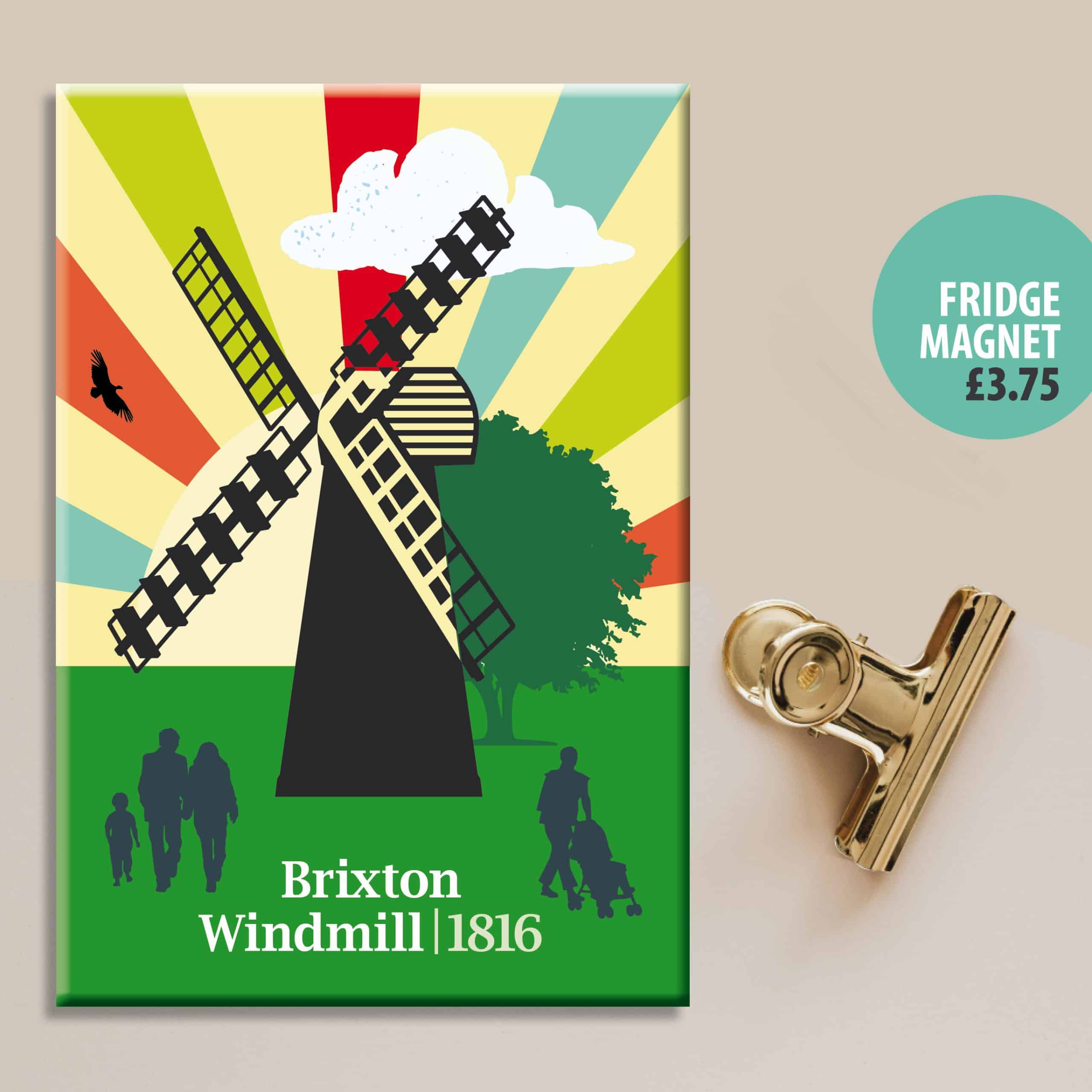 brixton windmill fridge magnet